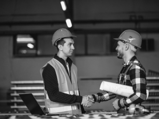Two colleagues at a factory