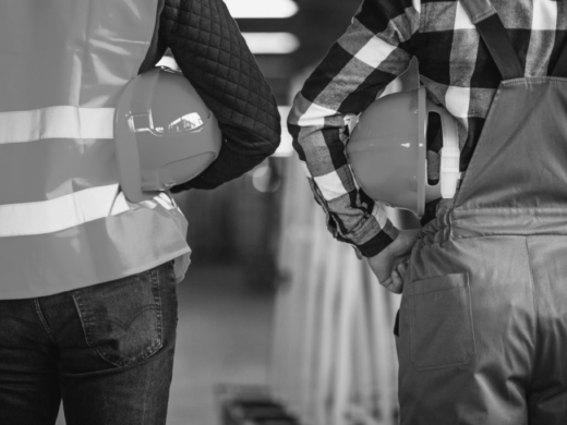 Two colleagues at a factory