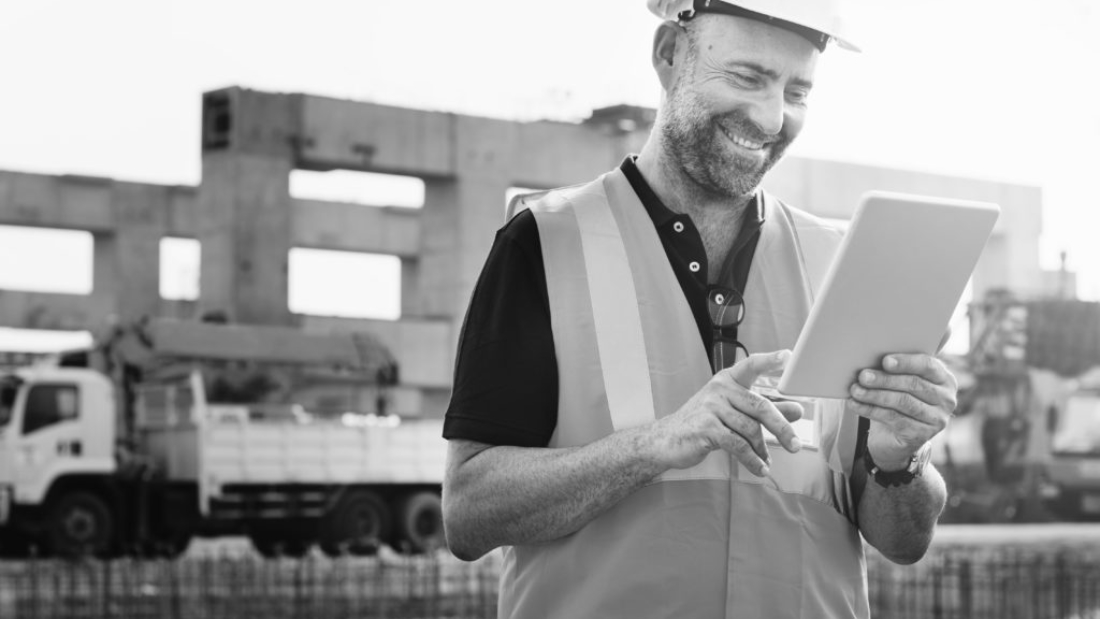 Site engineer on a construction site