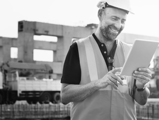 Site engineer on a construction site
